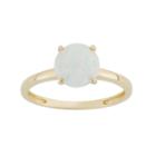 Lab-created Opal 10k Gold Ring, Women's, Size: 5, White