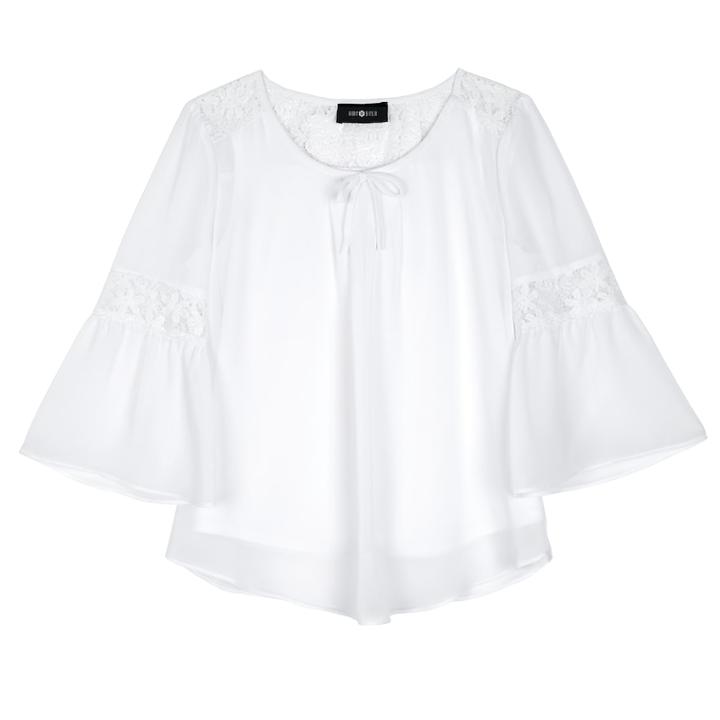 Girls 7-16 Iz Amy Byer Lace Bell Sleeve Top, Size: Xl, White