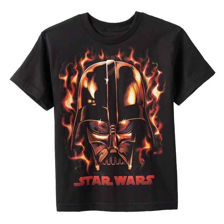 Boys 8-20 Star Wars Flamed Up Darth Vader Tee, Boy's, Size: Large, Black
