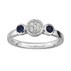 Stacks And Stones Sterling Sterling Silver Lab-created Sapphire And Diamond Accent Stack Ring, Women's, Size: 9, Grey