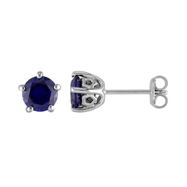 Stella Grace Laura Ashley Sterling Silver Lab Created Sapphire Stud Earrings, Women's, Blue