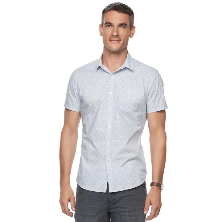Men's Marc Anthony Slim-fit Stretch Woven Button-down Shirt, Size: Xl, Natural