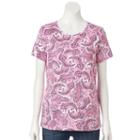 Women's Croft & Barrow&reg; Essential Crewneck Tee, Size: Xxl, Brt Pink
