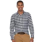 Men's Sonoma Goods For Life&trade; Flexwear Slim-fit Plaid Oxford Button-down Shirt, Size: Medium, White Oth