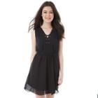Juniors' Iz Byer California Solid Lace-up Dress, Teens, Size: Medium, Black