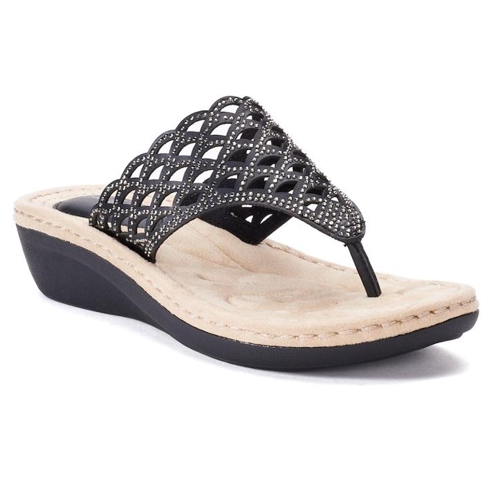Croft & Barrow&reg; Chainmail Women's Sandals, Size: Medium (9), Black
