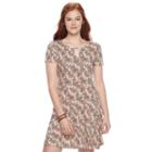 Juniors' Love, Fire Ribbed Keyhole Skater Dress, Teens, Size: Xs, Beige Oth