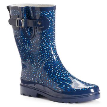 Western Chief Women's Graphic Print Water-resistant Rain Boots, Size: 9, Med Blue
