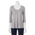 Women's Juicy Couture Glitter Scoopneck Tee, Size: Small, Grey