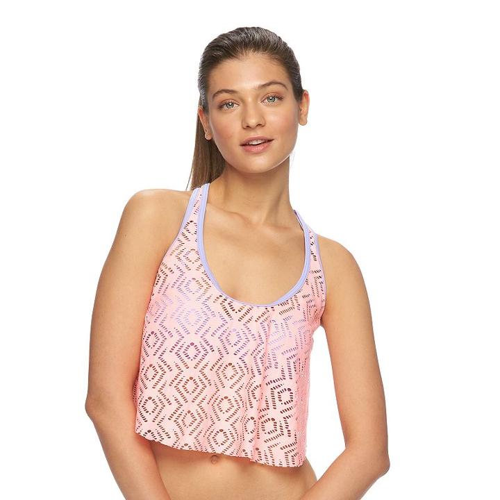 Juniors' So&reg; Crochet Flounce Bikini Top, Kids Unisex, Size: Xs, Purple Oth
