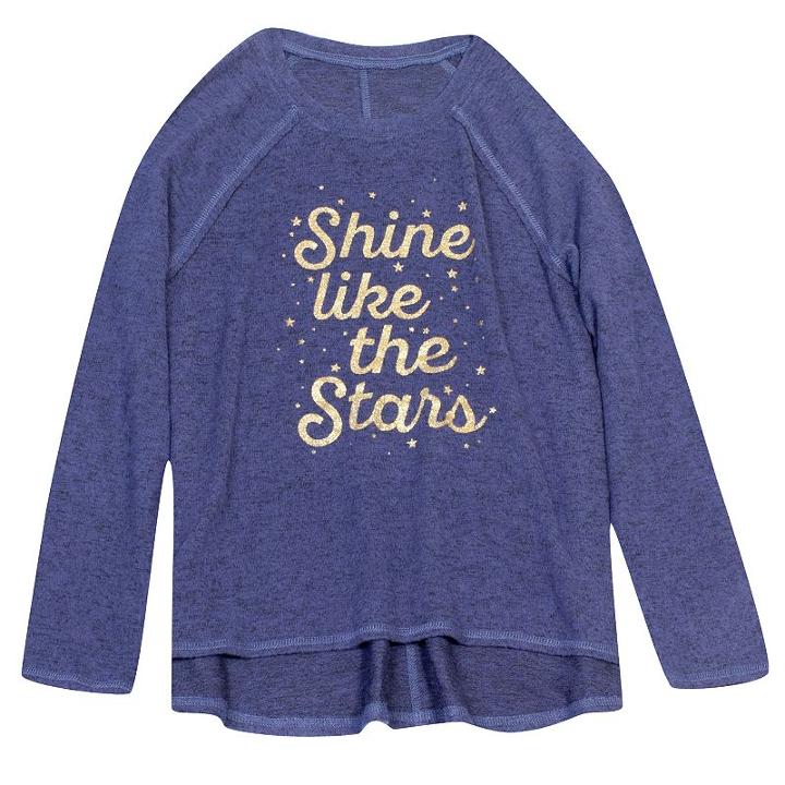 Plus Size Girls 7-16 Harper & Elliott Hatchi Raglan Graphic Tee, Size: Xl Plus, Blue (navy)