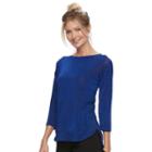 Women's Dana Buchman Marled Ribbed Sweater, Size: Small, Med Blue