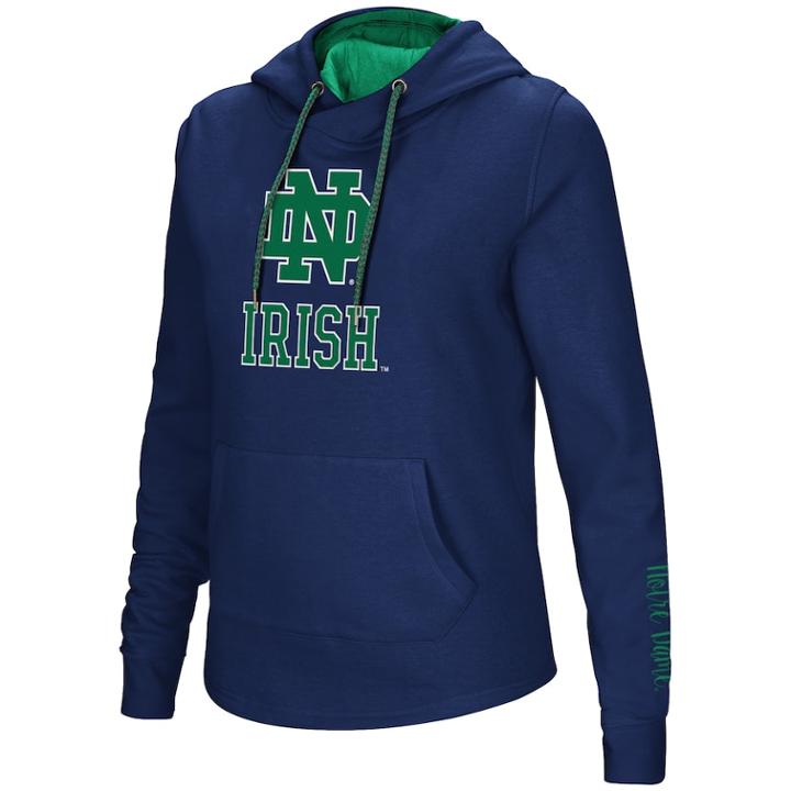 Women's Notre Dame Fighting Irish Crossover Hoodie, Size: Small, Blue (navy)