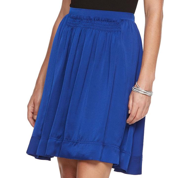 Women's Apt. 9&reg; Shirred Satin Skirt, Size: Xs, Dark Blue