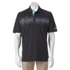 Men's Pebble Beach Classic-fit Patterned Performance Golf Polo, Size: Small, Black