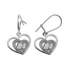 Insignia Collection Nascar Jeff Gordon Sterling Silver 24 Heart Drop Earrings, Women's, Grey