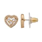 Napier Cubic Zirconia Openwork Heart Stud Earrings, Women's, Gold