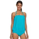 Women's Beach Scene Lanai Blouson One-piece Swimsuit, Size: 6, Blue