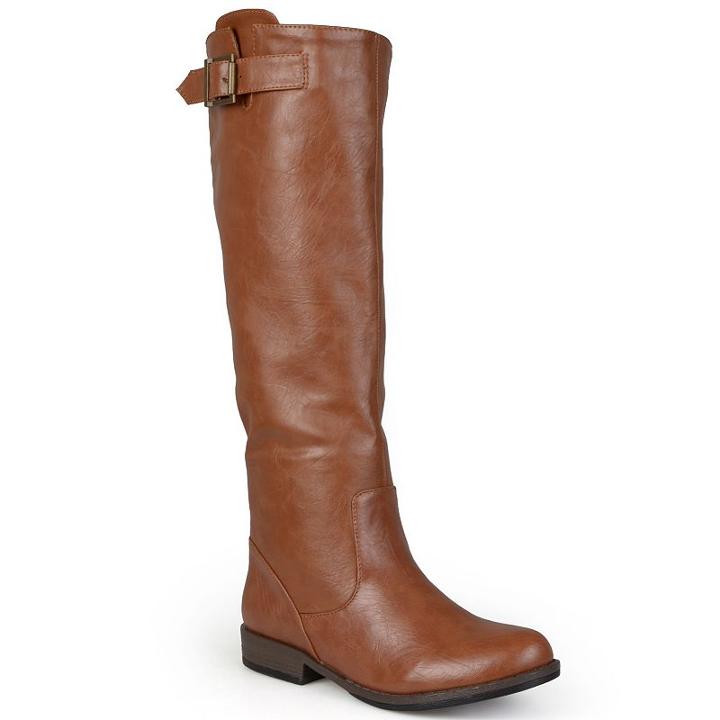 Journee Collection Amia Women's Riding Boots, Girl's, Size: 10 Wc, Med Brown