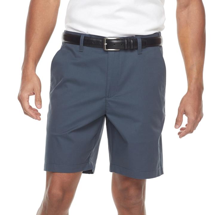 Men's Croft & Barrow&reg; Classic-fit Easy-care Stretch Flex-waist Flat-front Shorts, Size: 32, Dark Grey