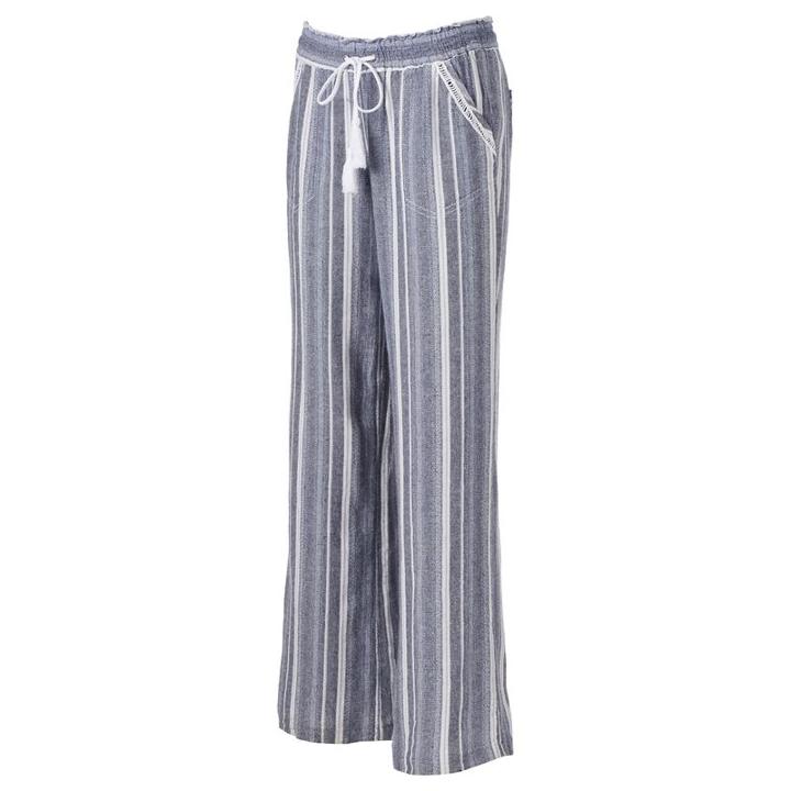 Juniors' Rewind Striped Linen Blend Pants, Teens, Size: Xl, Green Oth