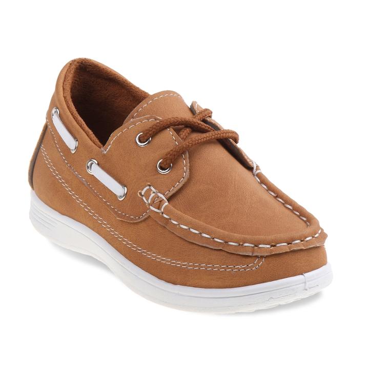Josmo Boys' Boat Shoes, Size: 13, Beig/green (beig/khaki)