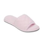 Women's Dearfoams Microfiber Terry Quilted Slide Slippers, Size: Xl, Dark Pink