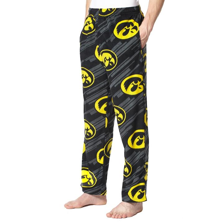 Men's Concepts Sport Iowa Hawkeyes Grandstand Fleece Pants, Size: Medium, Black