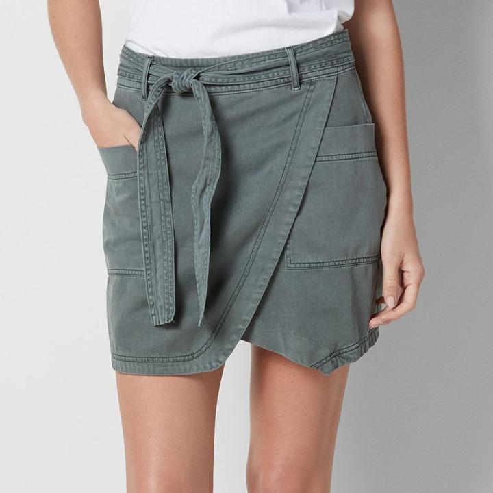 Women's Sonoma Goods For Life&trade; Tie-front Tulip Skirt, Size: 18, Grey