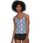 Women's Zeroxposur Tribal Strappy Tankini Top, Size: 10, Pink