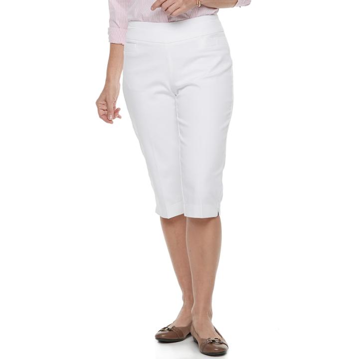 Women's Croft & Barrow&reg; Pull-on Polished Skimmer Capris, Size: 8, White