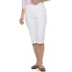 Women's Croft & Barrow&reg; Pull-on Polished Skimmer Capris, Size: 8, White