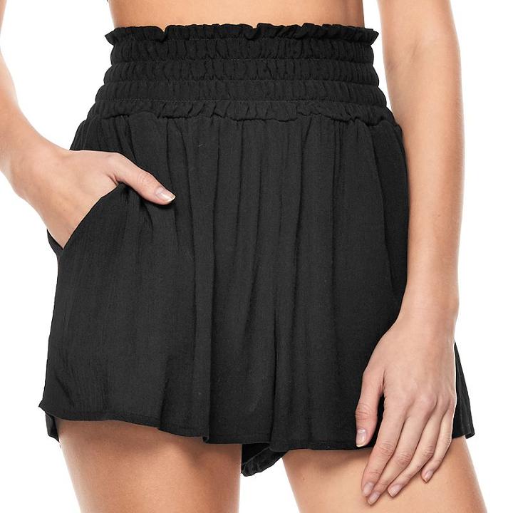 Madden Nyc Juniors' Smocked Waist Soft Shorts, Girl's, Size: Small, Oxford
