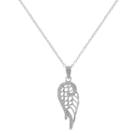 Hallmark Sterling Silver Cubic Zirconia Wing Pendant Necklace, Women's, Size: 18, White