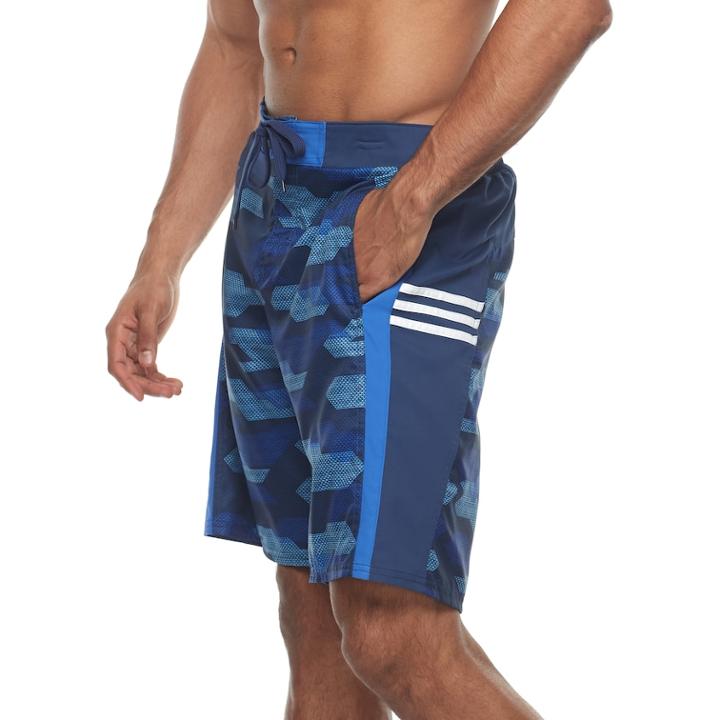 Men's Adidas Sur Shot Camo 4-way Stretch E-board Shorts, Size: Large, Blue (navy)