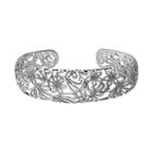 Oxidized Flower Filigree Cuff Bracelet, Women's, Size: 7, Silver