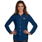 Women's Antigua New Orleans Pelicans Dynasty Button-down Shirt, Size: Large, Blue (navy)