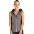 Women's Jockey Sport Ultimate Peak Hooded Puffer Vest, Size: Large, Dark Grey