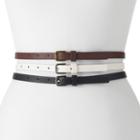 Women's Sonoma Goods For Life&trade; 3-for-1 Skinny Belt Set, Size: Medium, Black