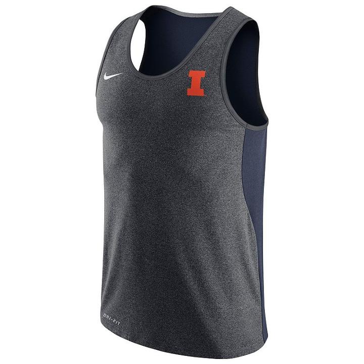 Men's Nike Illinois Fighting Illini Dri-fit Touch Tank Top, Size: Large, Multicolor