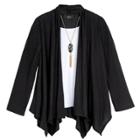 Girls 7-16 & Plus Size Iz Amy Byer Handkerchief Hem Cozy Top With Necklace, Size: Xl, Black