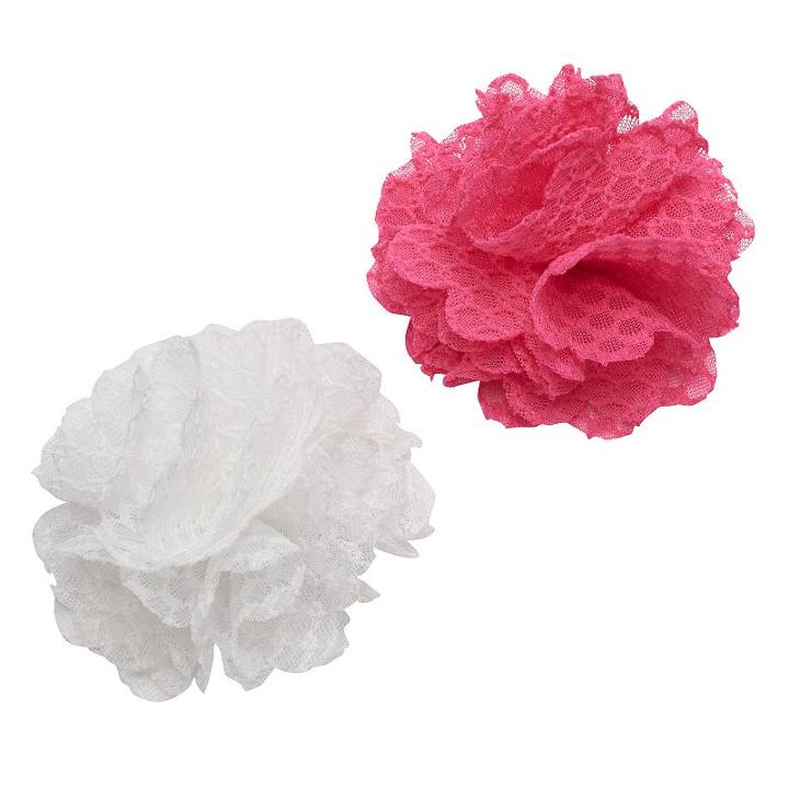 Girls 4-16 2-pk. Crochet Flower Hair Clips, Girl's, Dark Pink