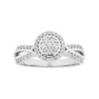 10k Gold 3/8 Carat T.w. Diamond Cluster Halo Engagement Ring, Women's, Size: 9.50, White
