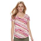 Women's Sonoma Goods For Life&trade; Slubbed V-neck Tee, Size: Large, Pink