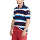 Big & Tall Chaps Regular-fit Striped Stretch Mesh Polo, Men's, Size: Xl Tall, Blue (navy)