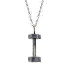 Insignia Collection Sterling Silver Dumbbell Pendant Necklace, Women's, Size: 18, Grey