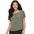 Juniors' So&reg; Solid Raglan Dolman Tee, Teens, Size: Medium, Med Green