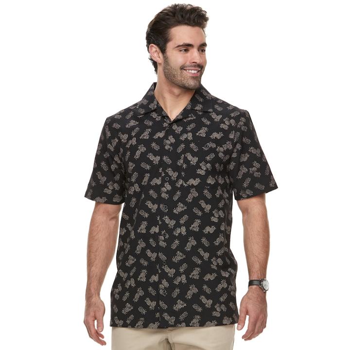 Big & Tall Haggar Regular-fit Button-down Camp Shirt, Men's, Size: 4xb, Black