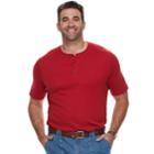 Big & Tall Croft & Barrow&reg; Classic-fit Easy-care Interlock Henley, Men's, Size: 3xl Tall, Med Red