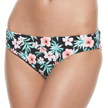 Women's Breaking Waves Printed Hipster Bikini Bottoms, Size: Medium, Black